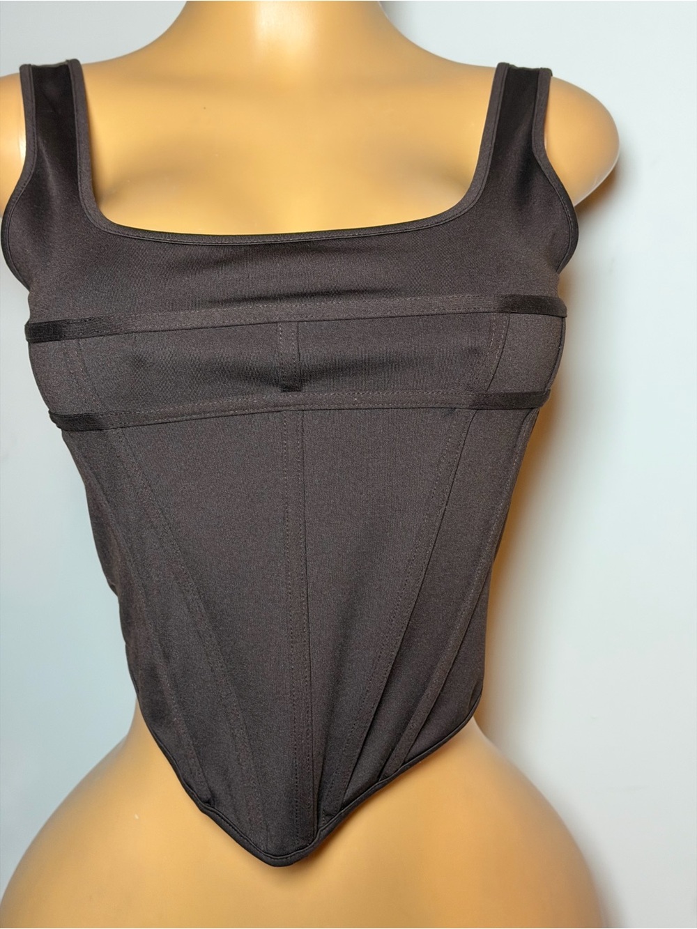Princess Polly Brown Square-Neck Sculpting Corset Top
